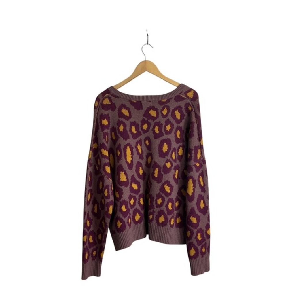 Nation LTD‎ Medium Baby Alpaca Cotton Leopard Print Mauve Sweater Ultrasoft - Picture 2 of 7